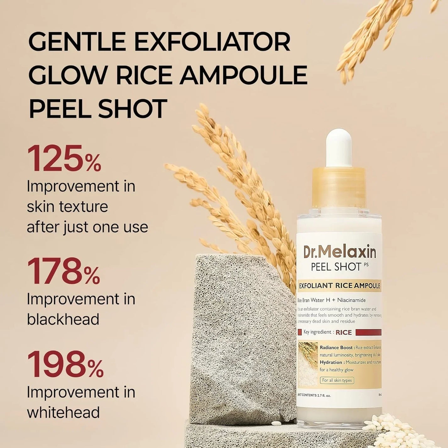 DR MELAXIN PEEL SHOT EXFOLIATING WHITE RICE AMPOULE 80ML