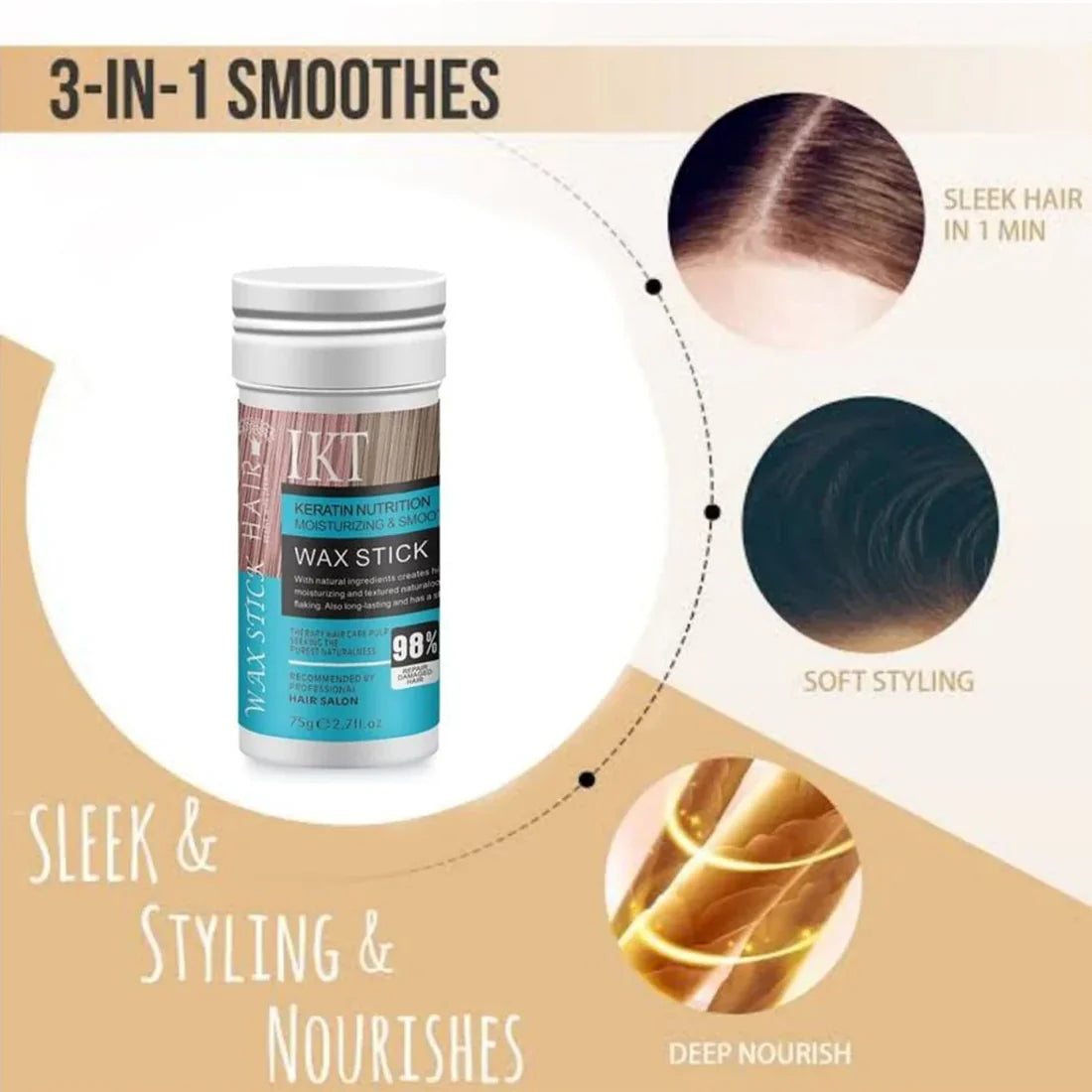 IKT Keratin Nutrition Hair Wax Stick - 75g