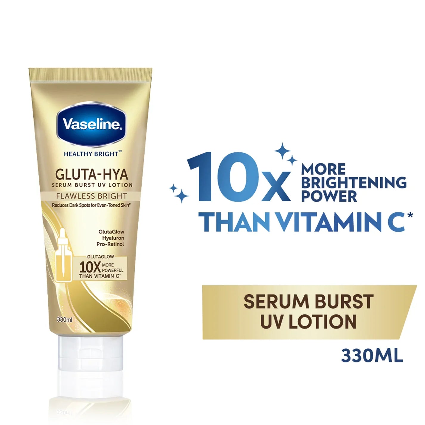 VASELINE HEALTHY BRIGHT GLUTA-HYA SERUM BURST UV LOTION 330ML