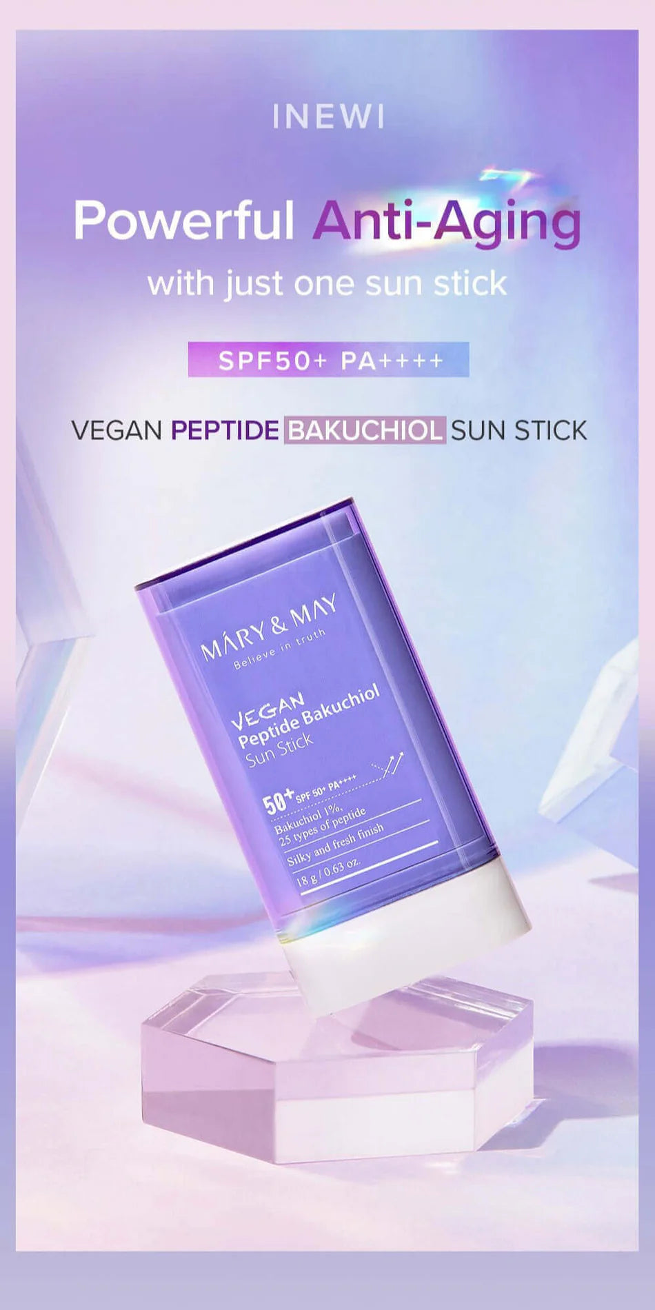 Mary & May Vegan Peptide Bakuchiol Sun Stick SPF50+