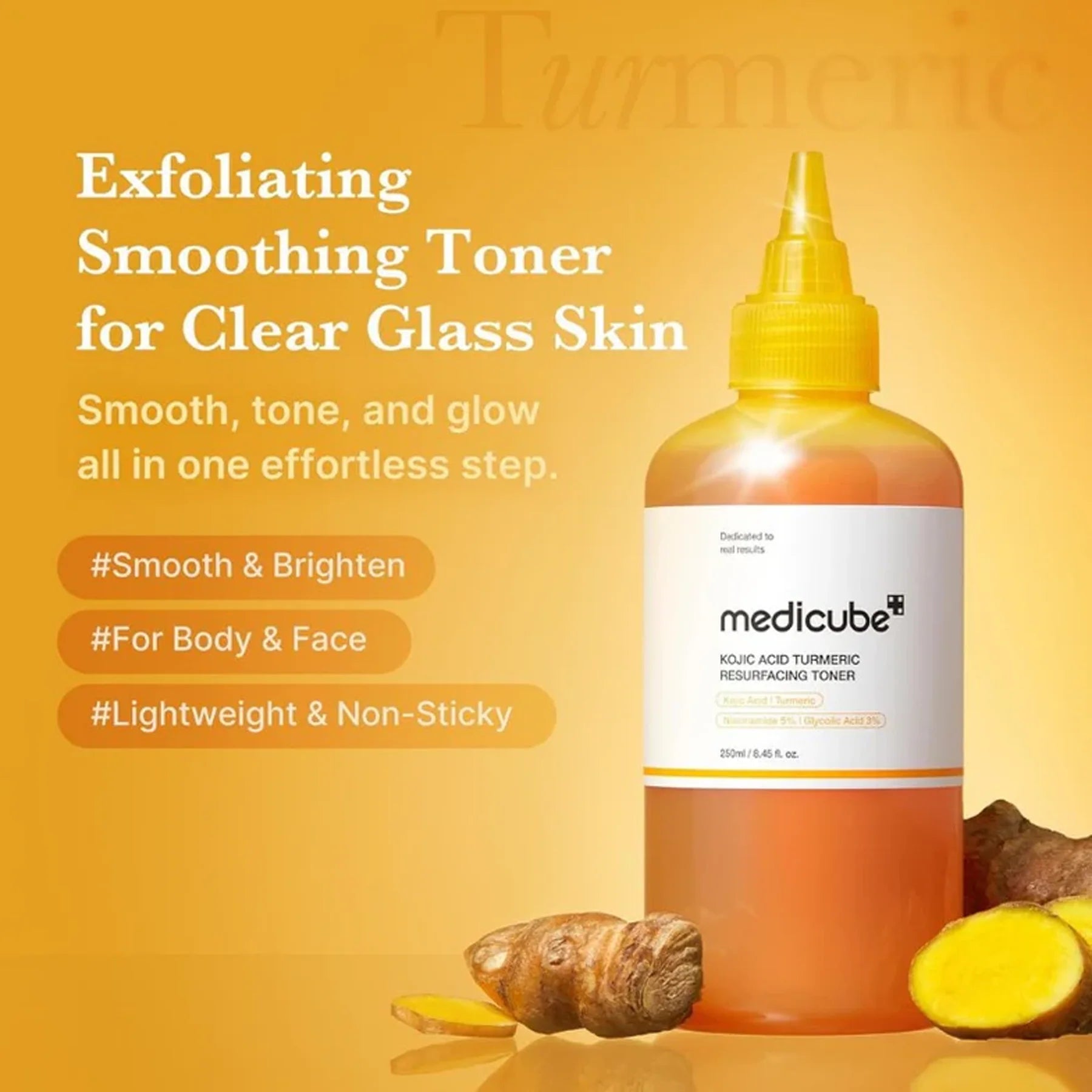 MEDICUBE KOJIC ACID TURMERIC RESURFACING TONER 250ML