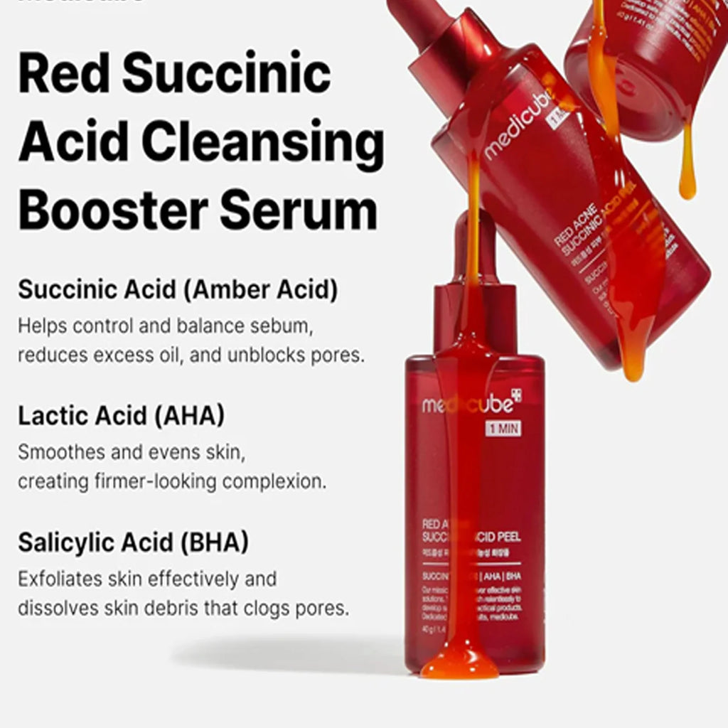 MEDICUBE 1 MIN RED ACNE SUCCINIC ACID PEEL 40G