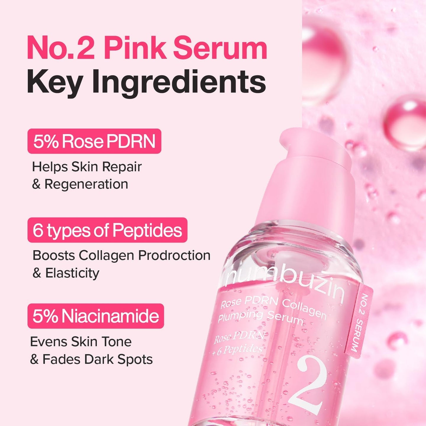 NUMBUZIN ROSE PDRN +6 PEPTIDES 2 SERUM 30ML
