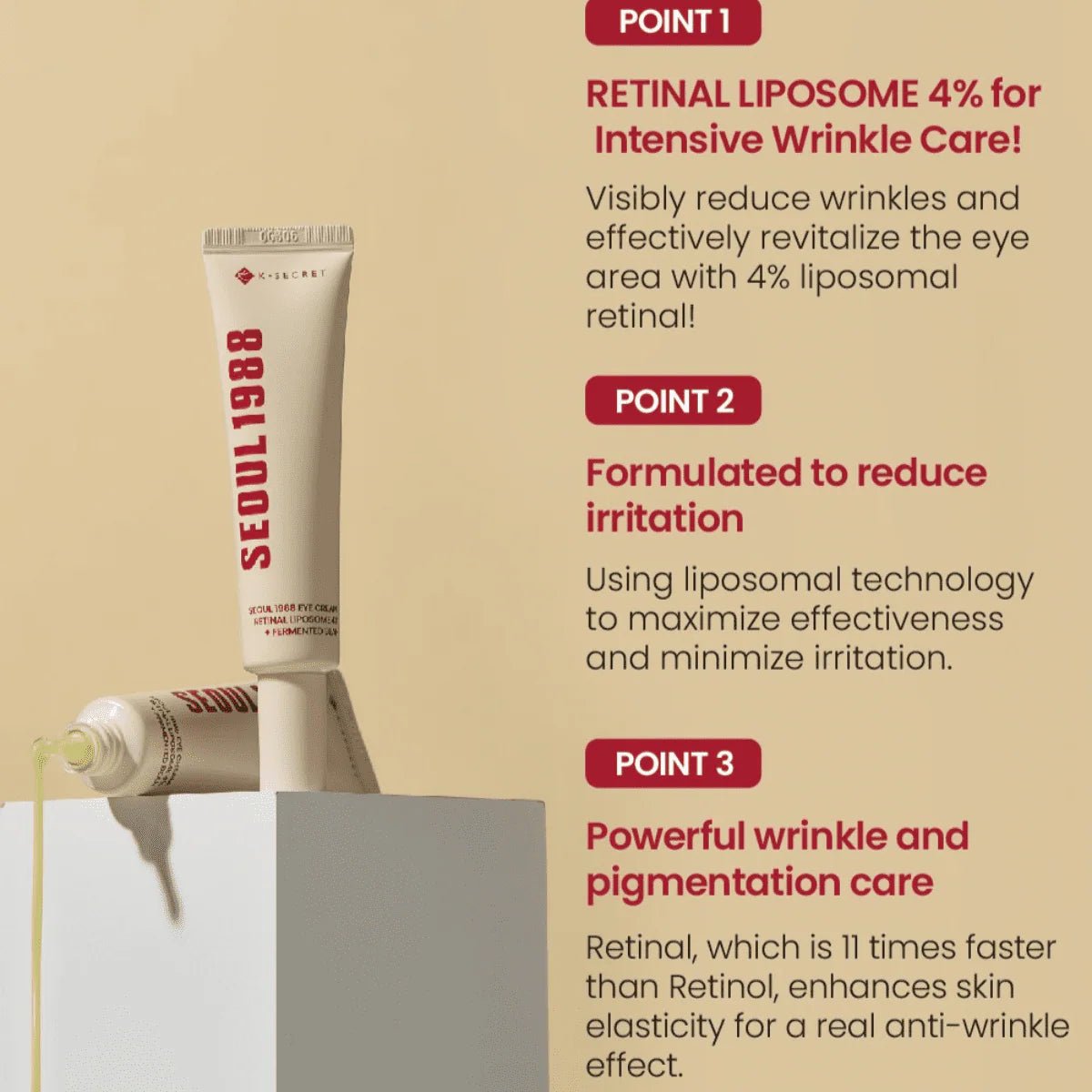 SEOUL 1988 Eye Cream : Retinal Liposome 4% + Fermented Bean - 30ml