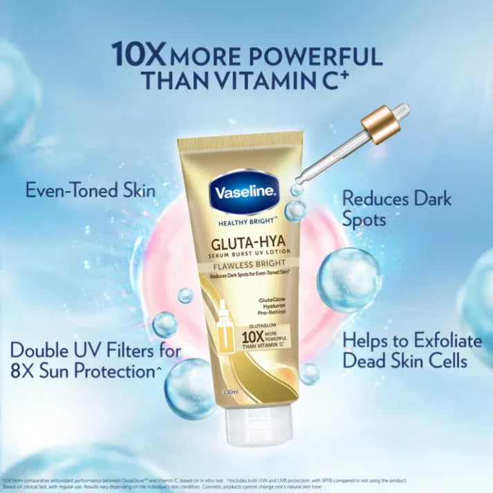 VASELINE HEALTHY BRIGHT GLUTA-HYA SERUM BURST UV LOTION 330ML