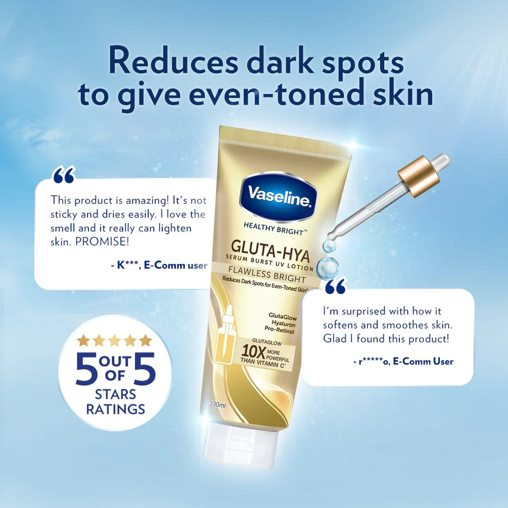 VASELINE HEALTHY BRIGHT GLUTA-HYA SERUM BURST UV LOTION 330ML