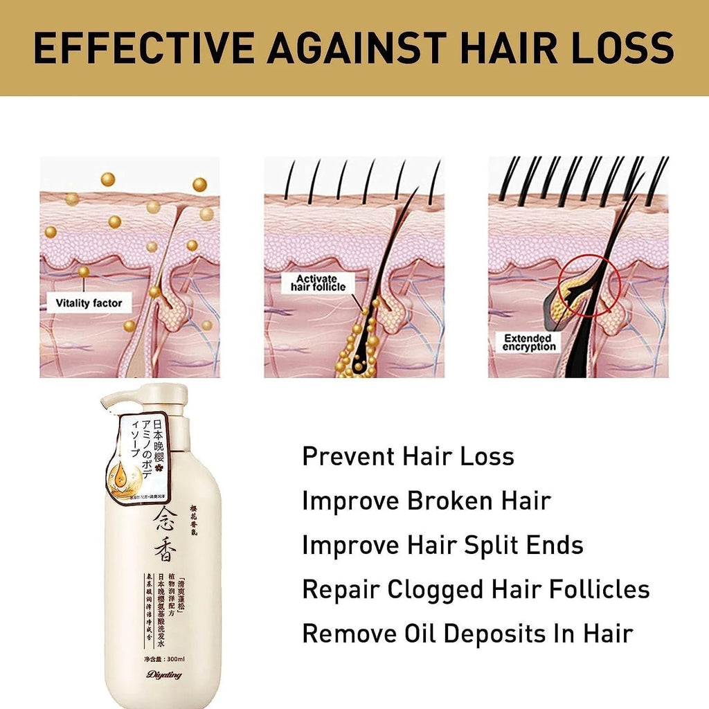 Diyating Hair Growth Sakura Japanese Shampoo - 300ml