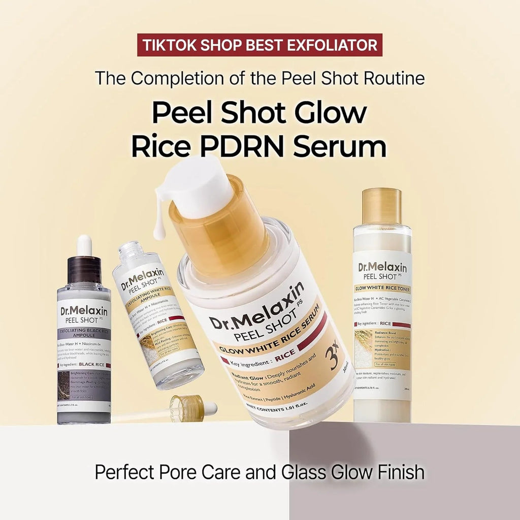 DR MELAXIN PEEL SHOT GLOW WHITE RICE SERUM 3X 30ML