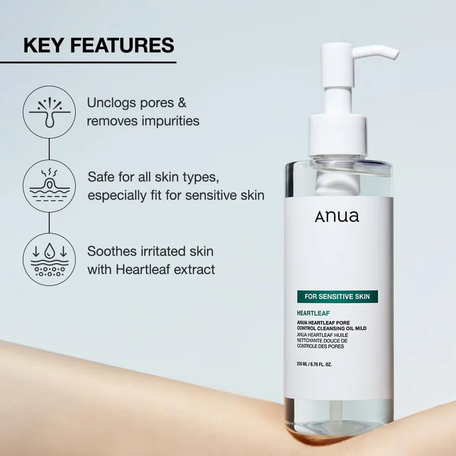 ANUA HEARTLEAF PORE CONTROL CLEANSING OIL MILD - 200ML
