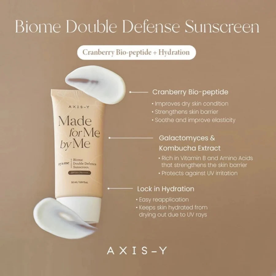 AXIS-Y BIOME DOUBLE DEFENSE SUNSCREEN SPF50+ 50ML