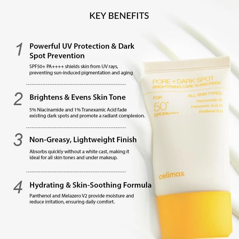 CELIMAX PORE+DARK SPOT BRIGHTENING CARE SUNSCREEN 50+SPF/PA+++ 50ML