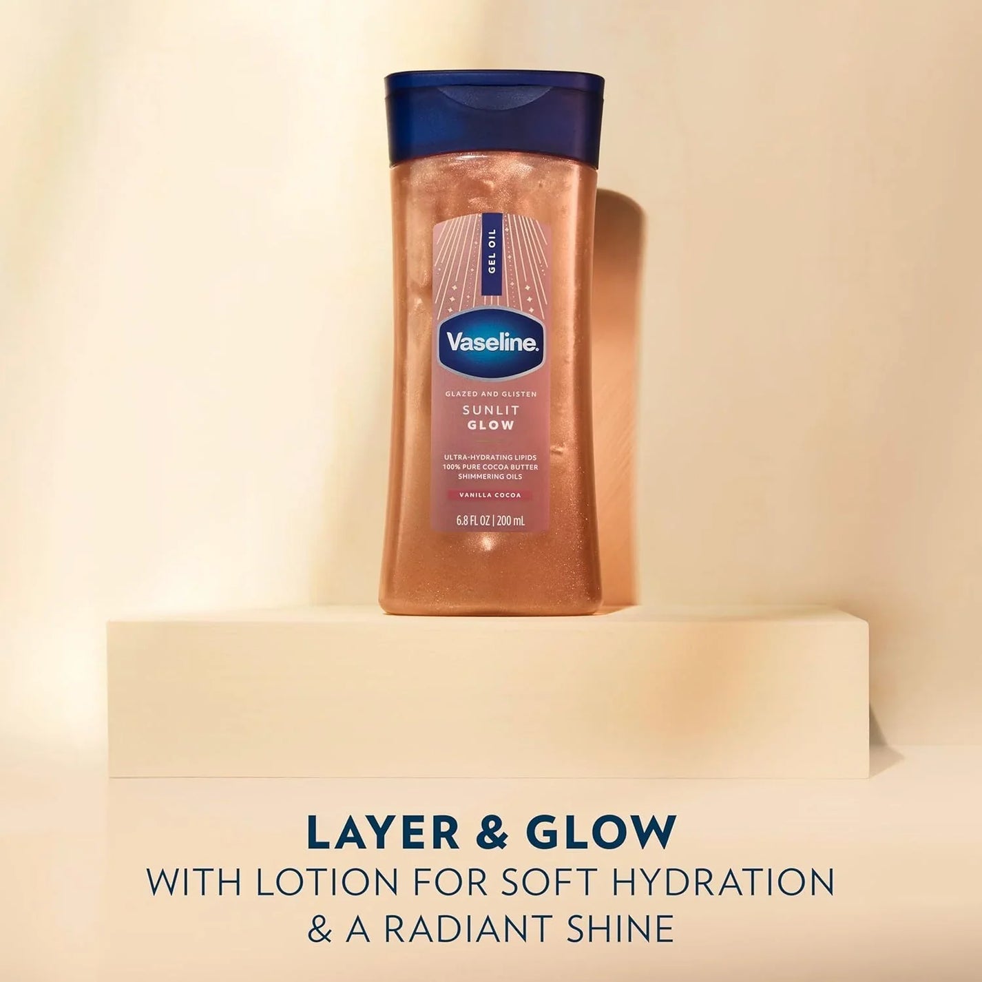 VASELINE SUNLIT GLOW COCOA BUTTER 200ML
