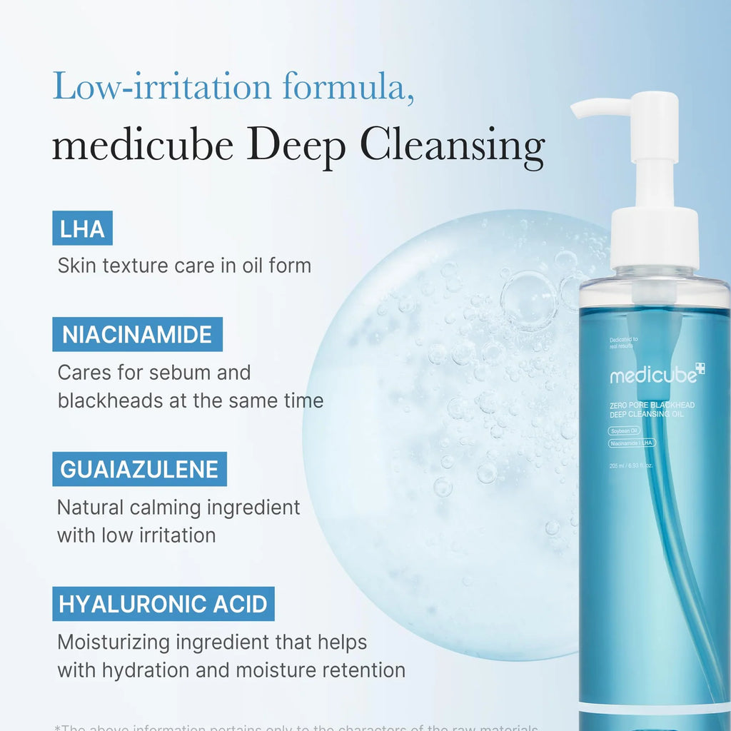 MEDICUBE ZERO PORE BLACKHEAD DEEP CLEANSING OIL 205ML