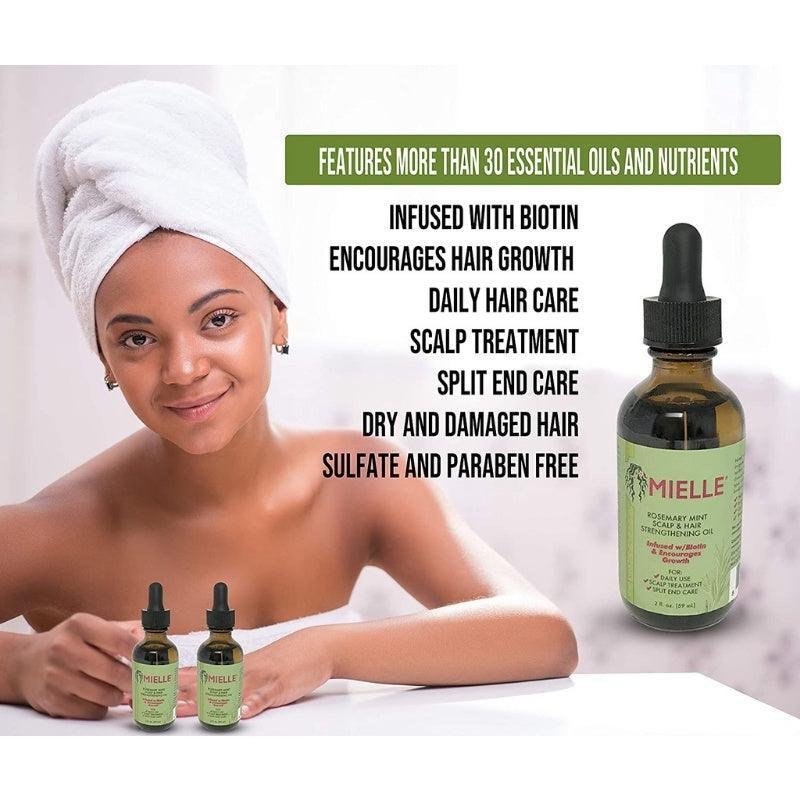 Mielle Organics Rosemary Oil Mint Scalp and Hair Strengthening Oil - 59ml
